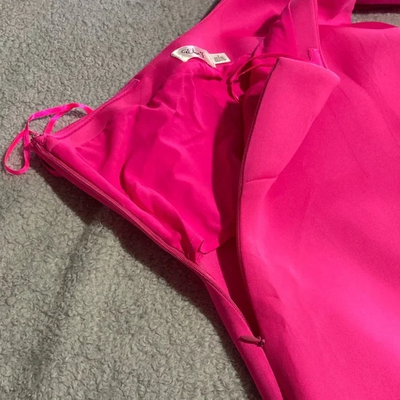 Eliza J One-Shoulder Fuchsia Sheath Dress with Statement Bow - Picture 10 of 12